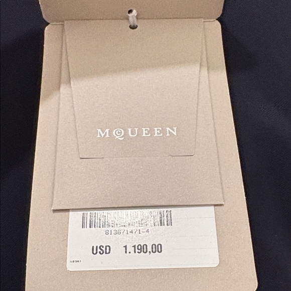 NWT [Alexander McQueen] Kickback Wool Straight Trousers Navy Women’s EU 42/US 28 - Picture 16 of 16